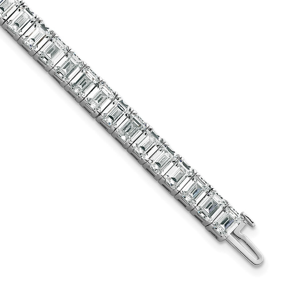 14K Weißgold ct Vs/si+ G+ Im Labor Gezüchtet Smaragd Diamant Tennis Armband