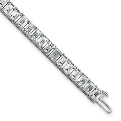 14K Weißgold ct Vs/si+ G+ Im Labor Gezüchtet Smaragd Diamant Tennis Armband