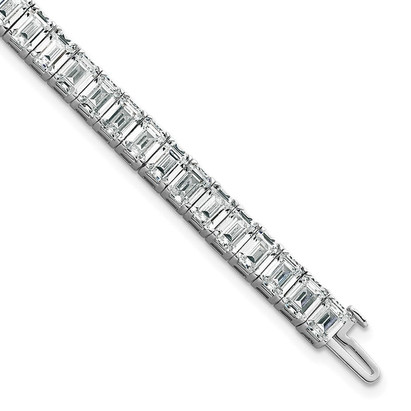 14K Weißgold ct Vs/si+ G+ Im Labor Gezüchtet Smaragd Diamant Tennis Armband