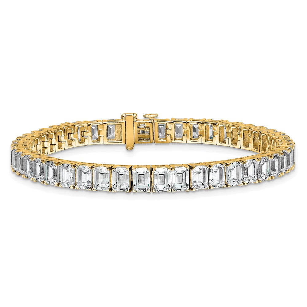 14K Gelbgold ct Vs/si+ G+ Im Labor Gezüchtet Smaragd Diamant Tennis Armband
