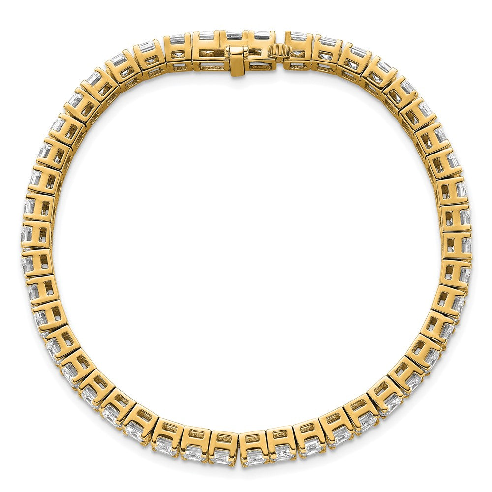 14K Gelbgold ct Vs/si+ G+ Im Labor Gezüchtet Smaragd Diamant Tennis Armband