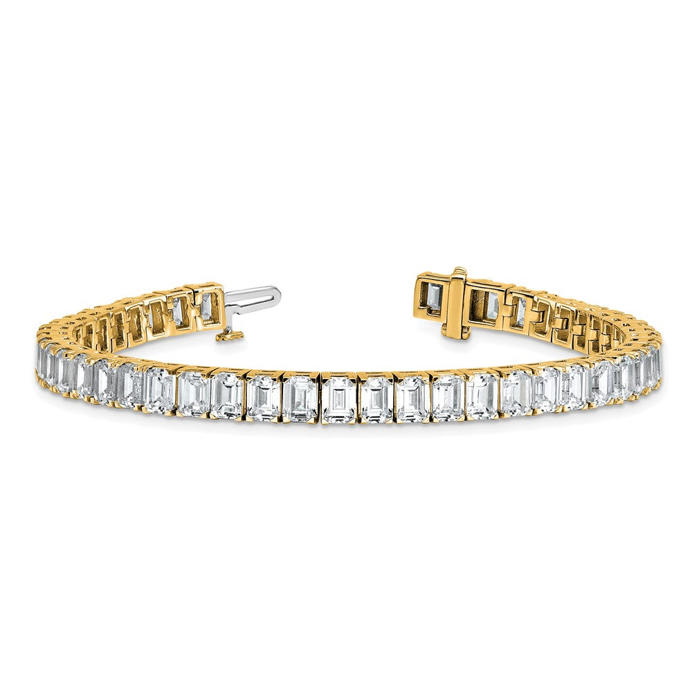 14K Gelbgold ct Vs/si+ G+ Im Labor Gezüchtet Smaragd Diamant Tennis Armband