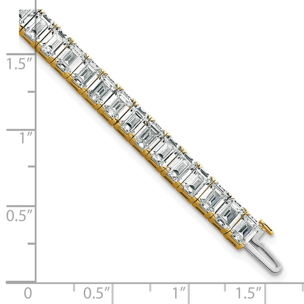 14K Gelbgold Zertifiziert ct Vs/si Fgh Im Labor Gezüchtet Smaragd Diamant Tennis Br