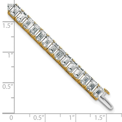 14K Gelbgold Zertifiziert ct Vs/si Fgh Im Labor Gezüchtet Smaragd Diamant Tennis Br