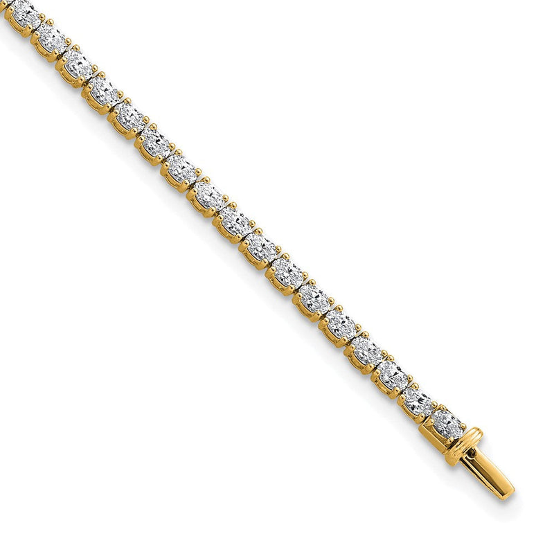 14K Gelbgold Zertifiziert Vs Def Im Labor Gezüchtet Oval Diamant Tennis Armband