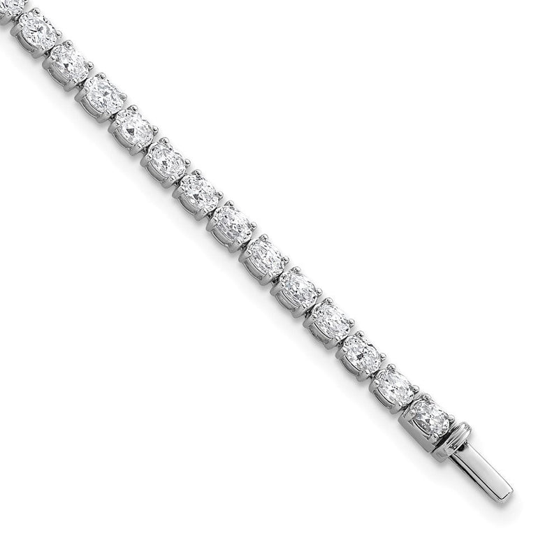 14K Weißgold 5 Karat Im Labor Gezüchtet Diamant Vs+ F+ Komplett Oval Tennis Armband