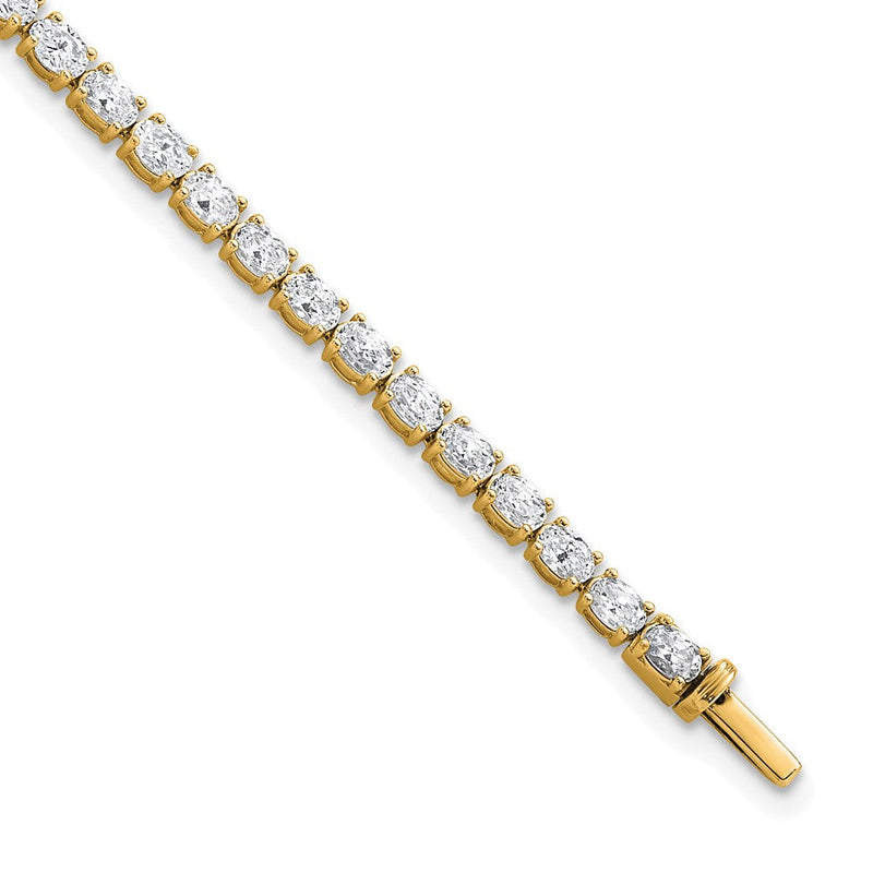 14K Gelbgold Zertifiziert Vs/si Fgh Im Labor Gezüchtet Oval Diamant Tennis Armband