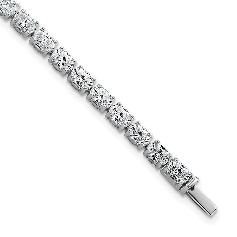 14K Weißgold Zertifiziert Vs/si Fgh Im Labor Gezüchtet Oval Diamant Tennis Armband