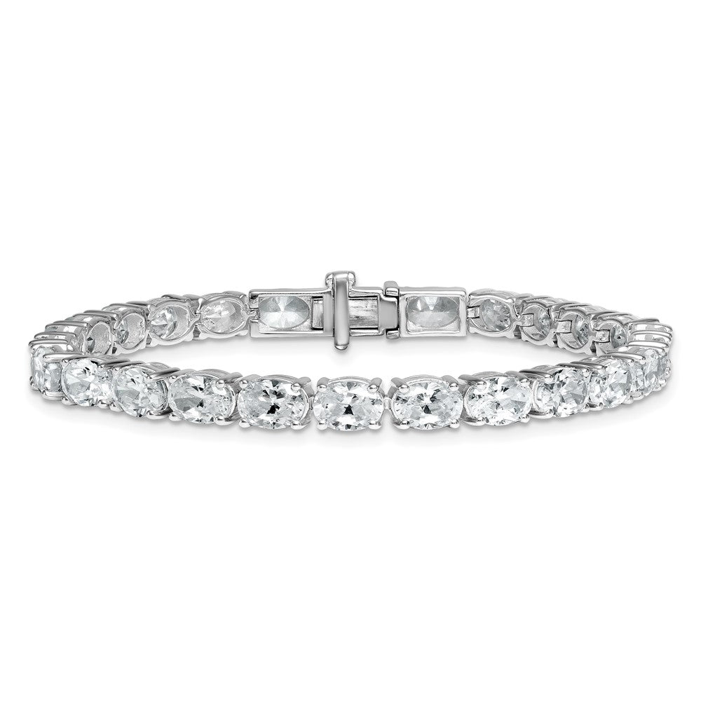 14K Weißgold Zertifiziert Vs Def Im Labor Gezüchtet Oval Diamant Tennis Armband