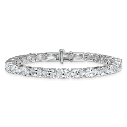 14K Weißgold Zertifiziert Vs Def Im Labor Gezüchtet Oval Diamant Tennis Armband