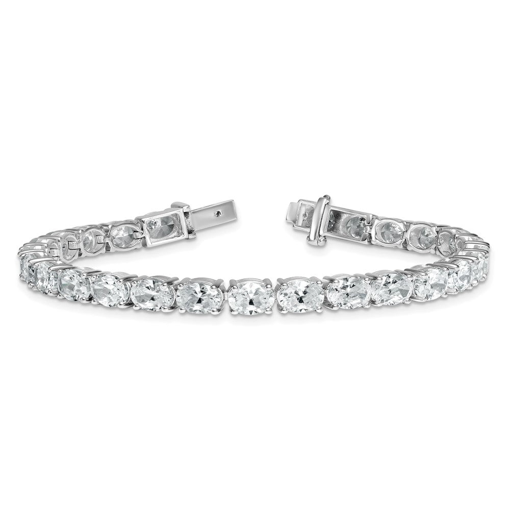 14K Weißgold Zertifiziert Vs Def Im Labor Gezüchtet Oval Diamant Tennis Armband