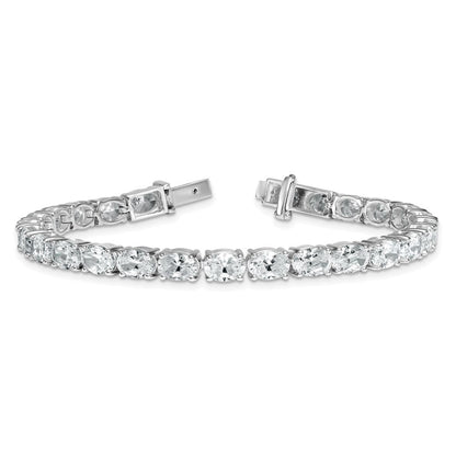 14K Weißgold Zertifiziert Vs Def Im Labor Gezüchtet Oval Diamant Tennis Armband
