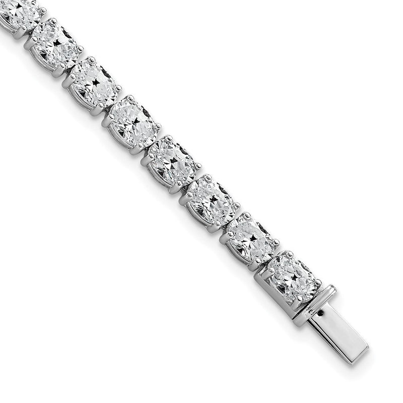 14K Weißgold Vs+ F+ Im Labor Gezüchtet Oval Diamant Tennis Armband