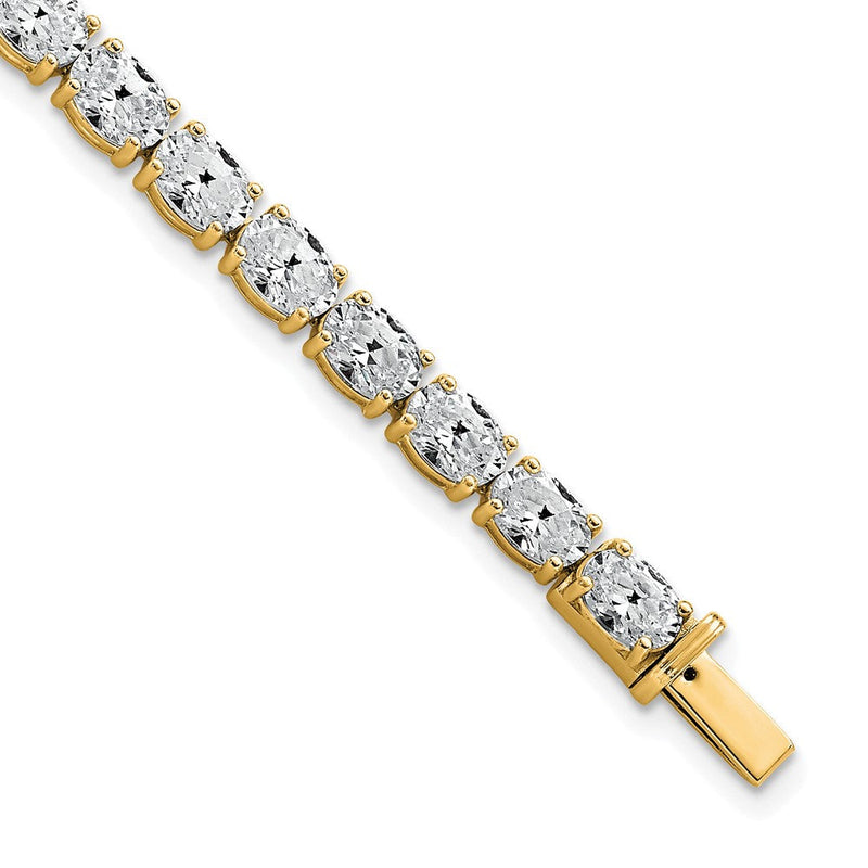 14K Gelbgold Vs/si+ G+ Im Labor Gezüchtet Oval Diamant Tennis Armband