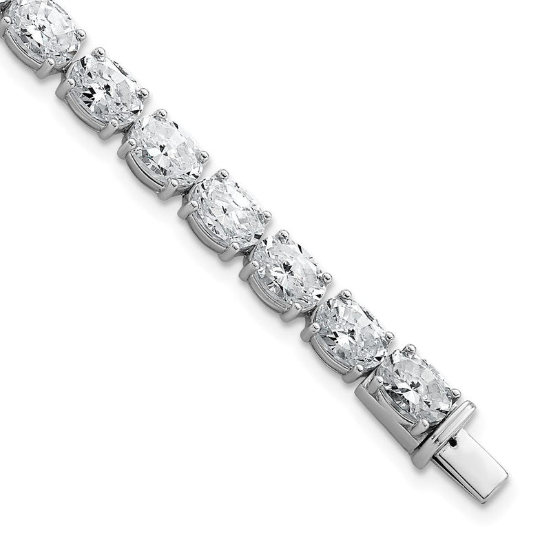 14K Weißgold Zertifiziert Vs/si Fgh Im Labor Gezüchtet Oval Diamant Tennis Armband