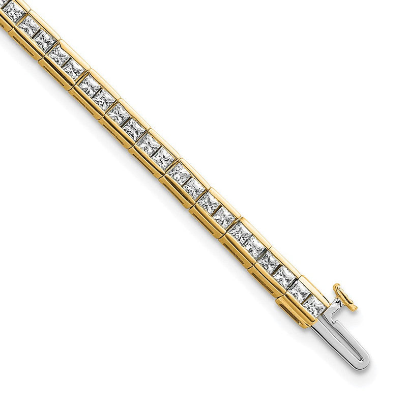 14K Gelbgold Zertifiziert Im Labor Gezüchtet Diamant Vs Def Princess Tennis Armband
