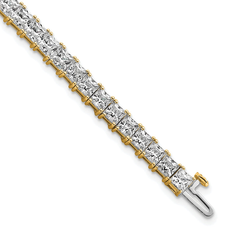 14K Gelbgold Vs/si+ G+ Im Labor Gezüchtet Princess Diamant Tennis Armband