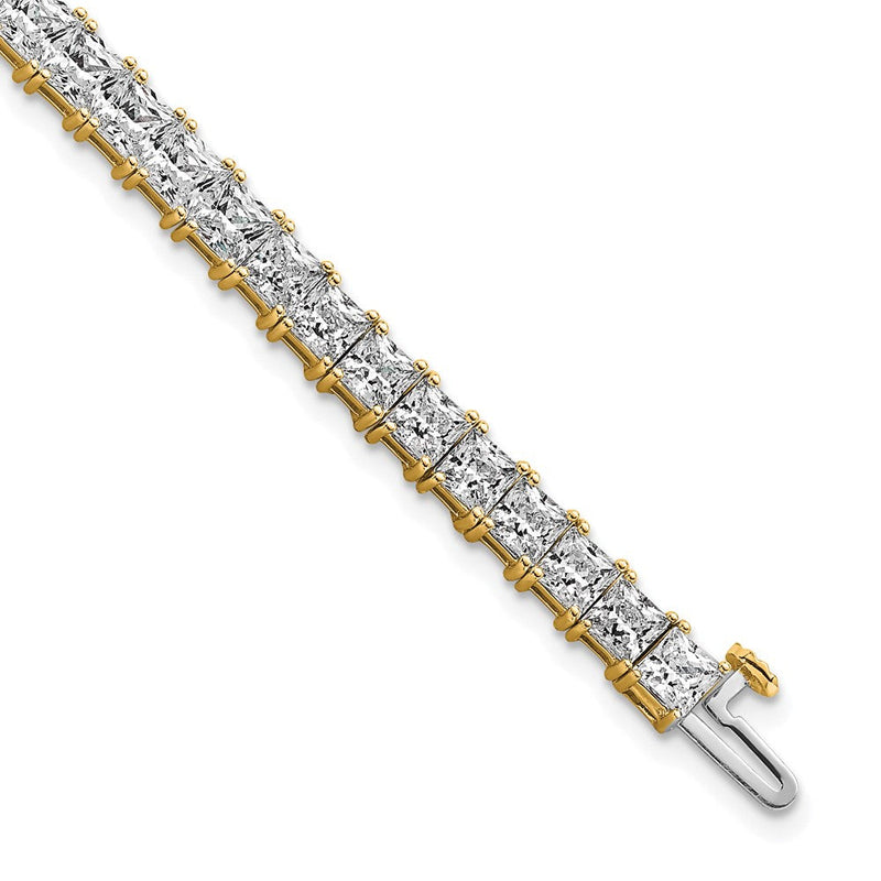 14K Gelbgold Zertifiziert Vs Def Im Labor Gezüchtet Princess Diamant Tennis Armband