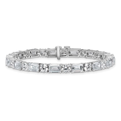 14K Weißgold Zertifiziert Vs/si Fgh Im Labor Gezüchtet Smaragd und Rund Diamant Tenn