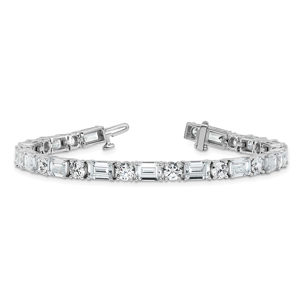 14K Weißgold Zertifiziert Vs/si Fgh Im Labor Gezüchtet Smaragd und Rund Diamant Tenn