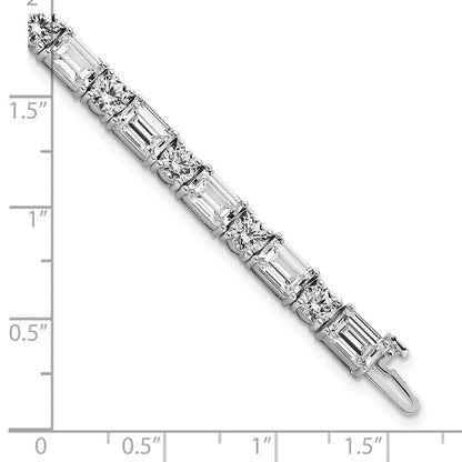 14K Weißgold Zertifiziert Vs/si Fgh Im Labor Gezüchtet Smaragd und Rund Diamant Tenn