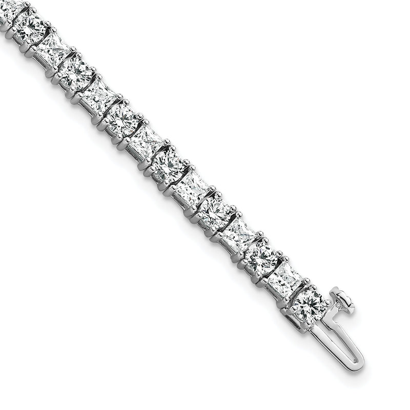 14K Weißgold Wg Vs Def Cert. Im Labor Gezüchtet Princess und Rund Diamant Tennis Armband