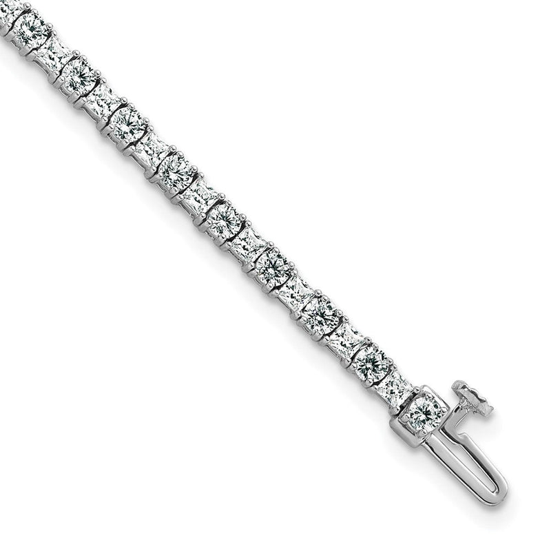 14K Weißgold Wg Vs/si Fgh Cert. Im Labor Gezüchtet Princess und Rund Diamant Tennis Armband