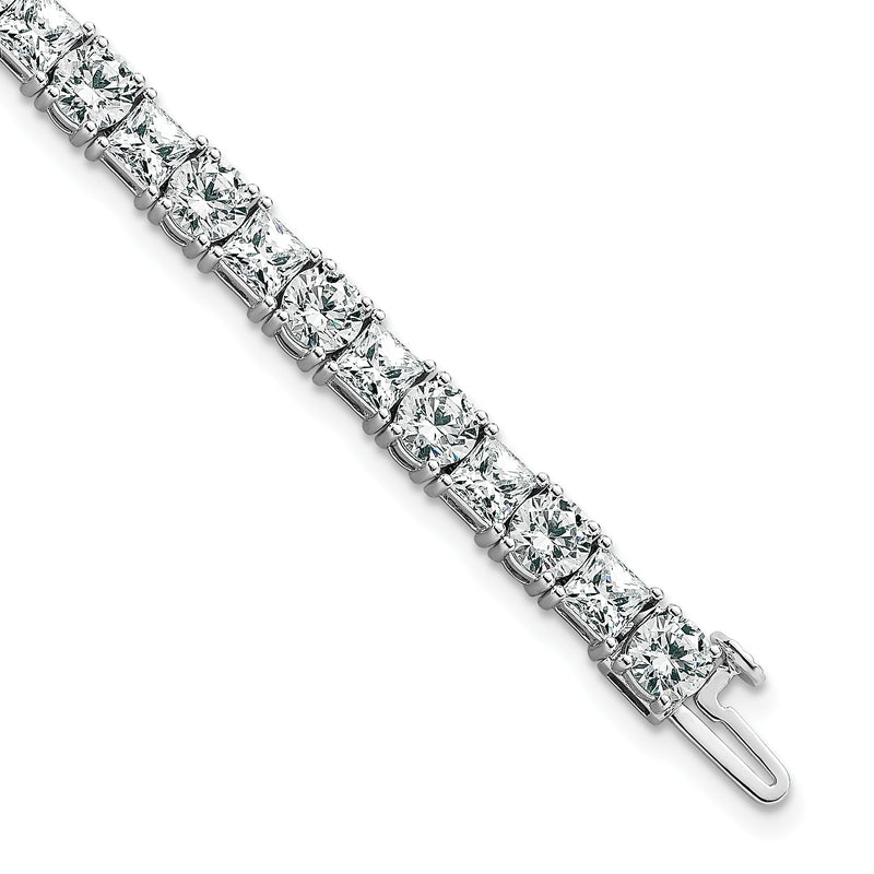 14K Weißgold Wg Vs/si+ G+ Im Labor Gezüchtet Princess und Rund Diamant Tennis Armband