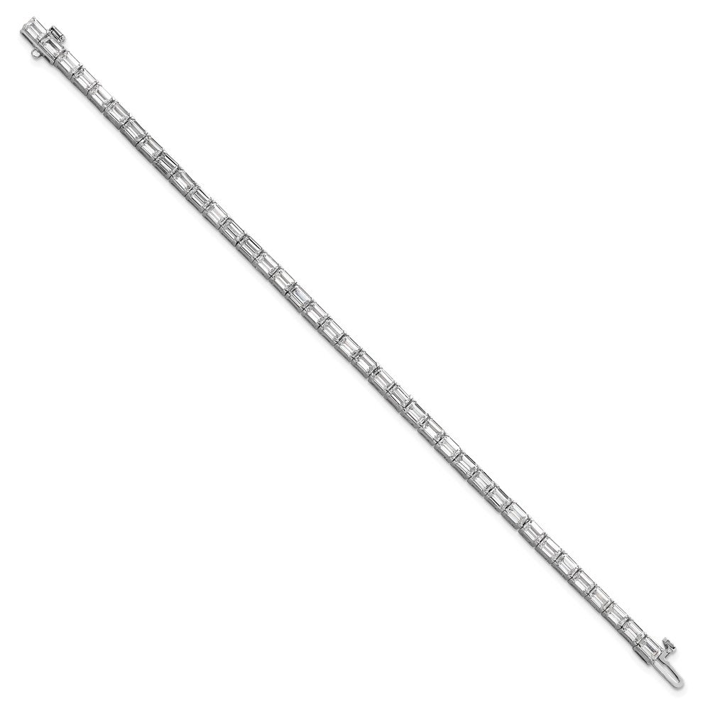 14K Weißgold Im Labor Gezüchtet Diamant Vs/si+ G+ Smaragd Tennis Armband