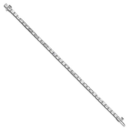 14K Weißgold Im Labor Gezüchtet Diamant Vs/si+ G+ Smaragd Tennis Armband