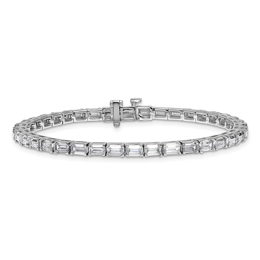 14K Weißgold Im Labor Gezüchtet Diamant Vs/si+ G+ Smaragd Tennis Armband