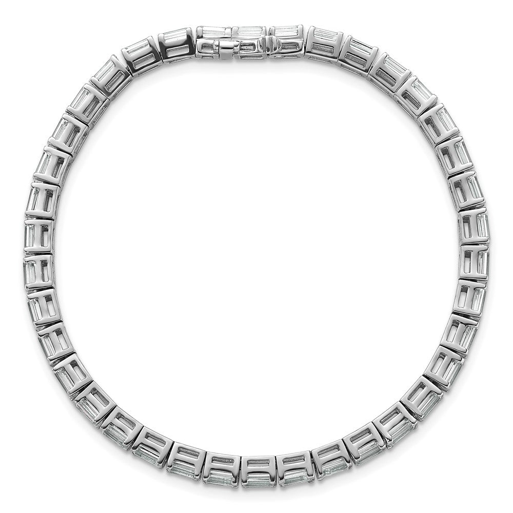 14K Weißgold Im Labor Gezüchtet Diamant Vs/si+ G+ Smaragd Tennis Armband