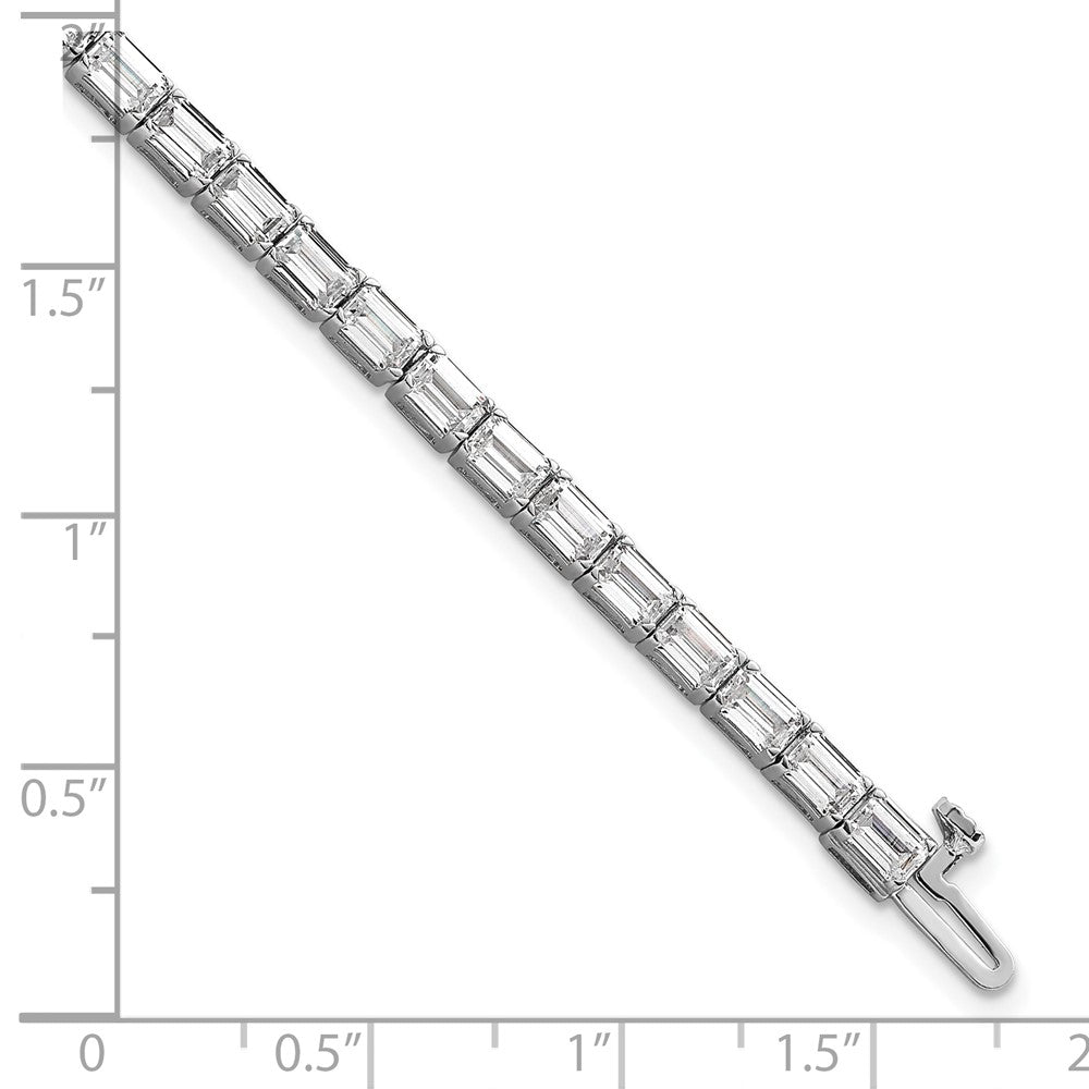 14K Weißgold Im Labor Gezüchtet Diamant Vs/si+ G+ Smaragd Tennis Armband
