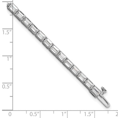 14K Weißgold Im Labor Gezüchtet Diamant Vs/si+ G+ Smaragd Tennis Armband