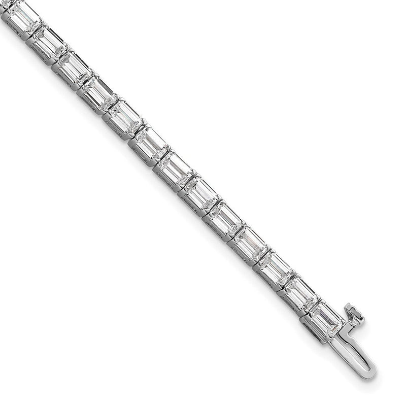14K Weißgold Cert. Im Labor Gezüchtet Diamant Vs/si Fgh Smaragd Tennis Armband