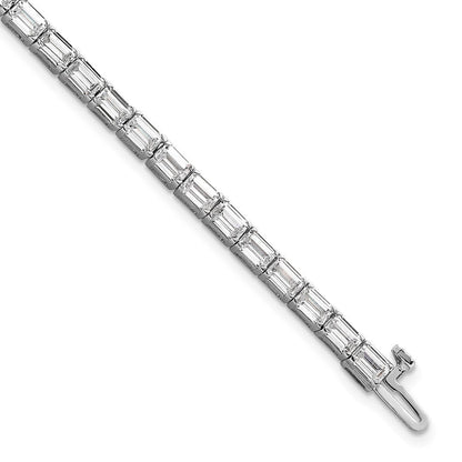 14K Weißgold Im Labor Gezüchtet Diamant Vs+ F+ Smaragd Tennis Armband
