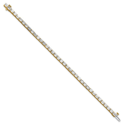 14K Gelbgold Im Labor Gezüchtet Diamant Vs+ F+ Smaragd Tennis Armband