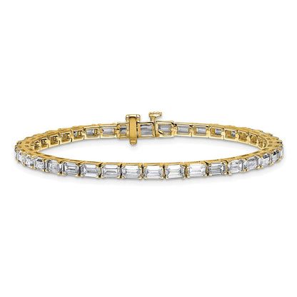 14K Gelbgold Im Labor Gezüchtet Diamant Vs+ F+ Smaragd Tennis Armband
