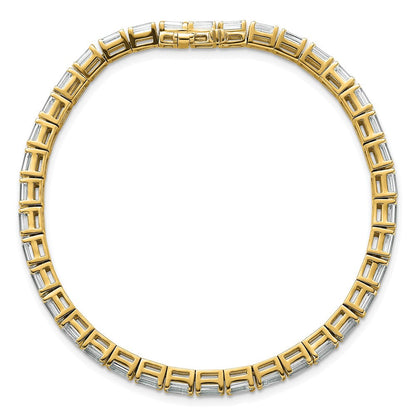 14K Gelbgold Im Labor Gezüchtet Diamant Vs/si+ G+ Smaragd Tennis Armband