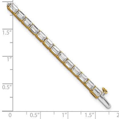 14K Gelbgold Im Labor Gezüchtet Diamant Vs+ F+ Smaragd Tennis Armband