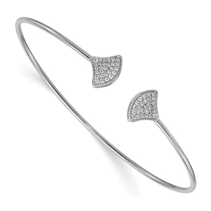14K Gelbgold Armreif mit natürlichen Diamanten, flexibel