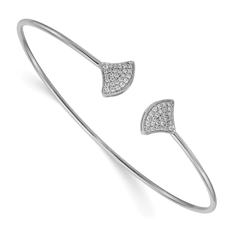 14K Gelbgold Armreif mit natürlichen Diamanten, flexibel