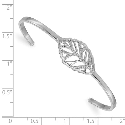 14K Gelbgold-Armreif „Blatt“ mit natürlichen Diamanten