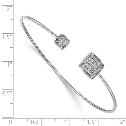 14K Gelbgold Armreif mit natürlichen Diamant-Quadraten, flexibel