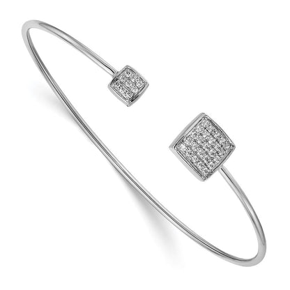 14K Gelbgold Armreif mit natürlichen Diamant-Quadraten, flexibel