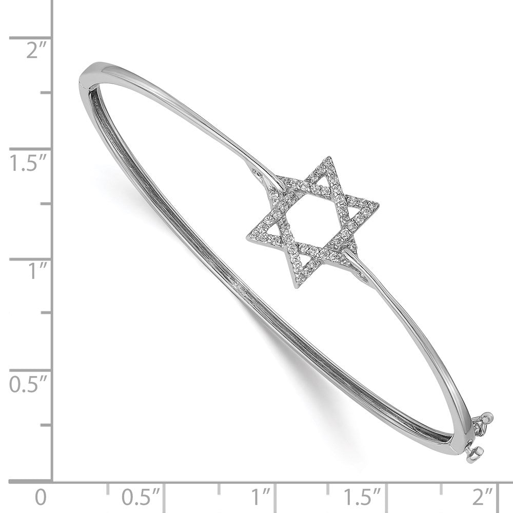 14K Gelbgold Armreif mit Scharnier und Davidstern-Motiv mit natürlichen Diamanten