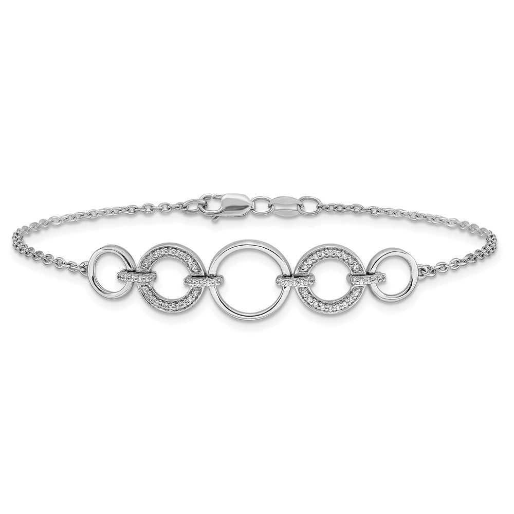 14K Gelbgold Armband mit Kreisen aus natürlichen Diamanten
