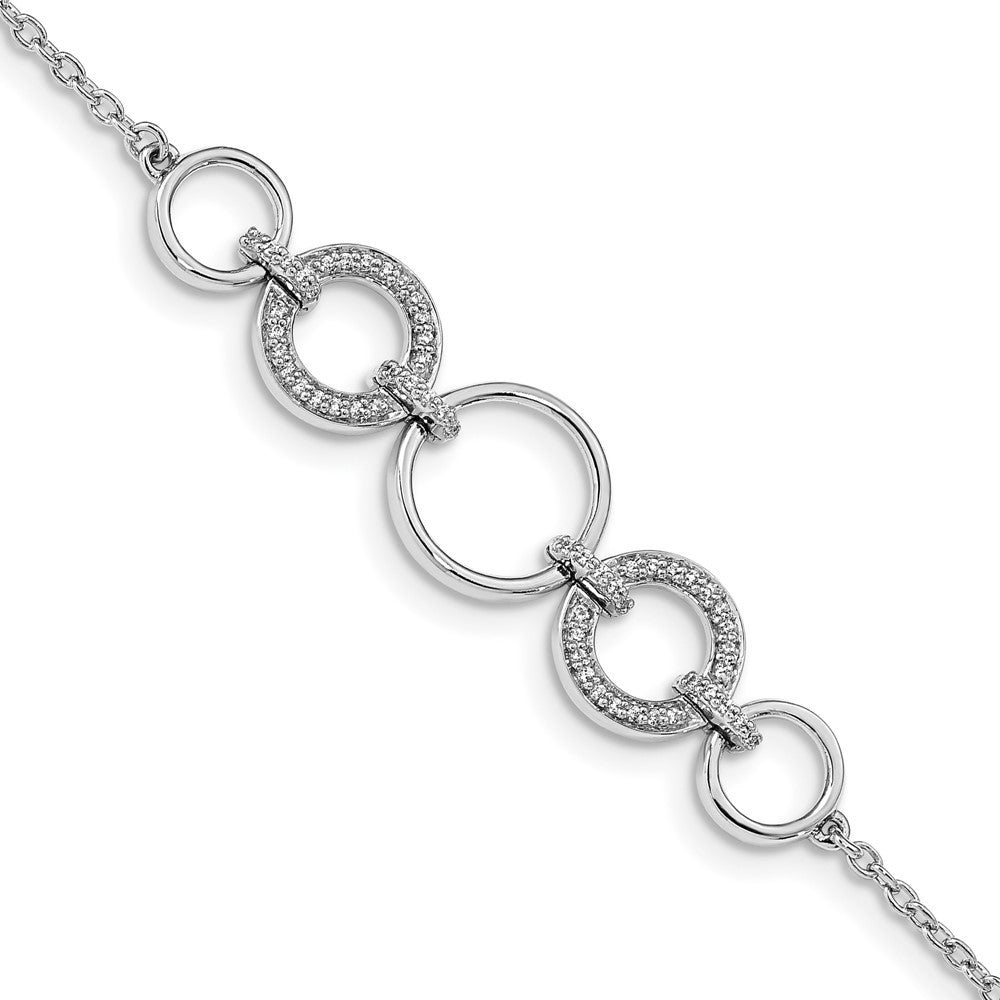 14K Gelbgold Armband mit Kreisen aus natürlichen Diamanten