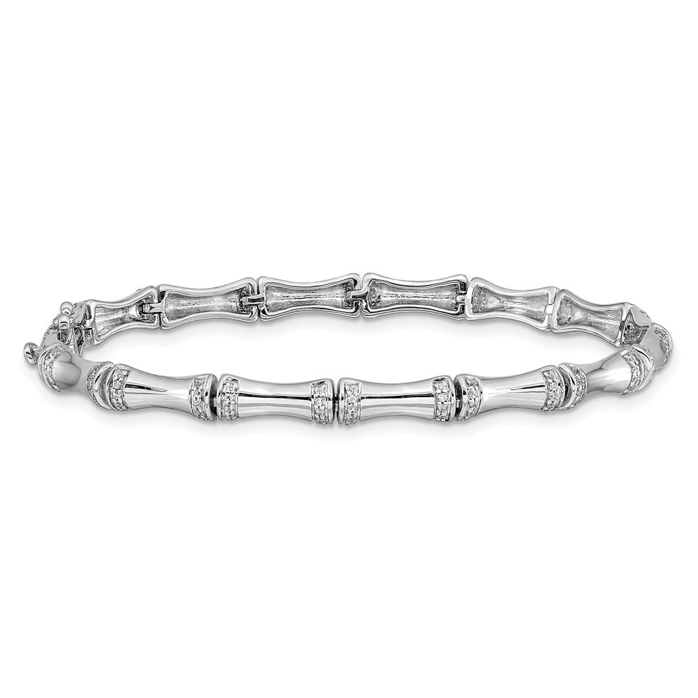 14K Gelbgold Armband mit natürlichen Diamanten im Bambus-Design