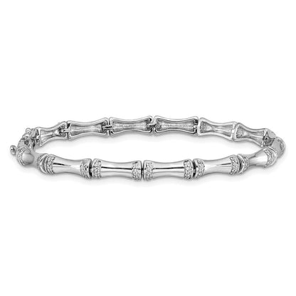 14K Gelbgold Armband mit natürlichen Diamanten im Bambus-Design